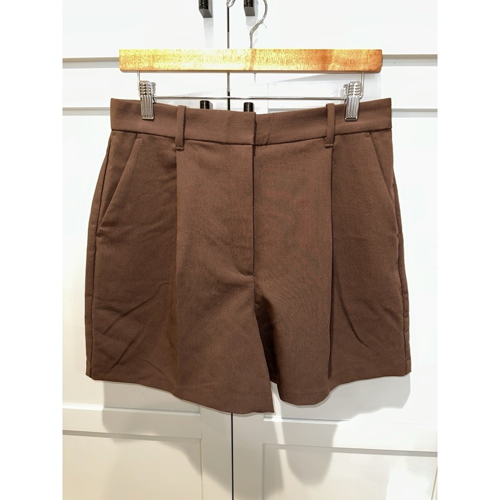 Abercrombie & Fitch Women's Size Medium Brown High Rise Tailored Pleated Shorts